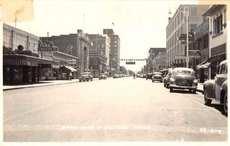 Billings Montana Broadway Real Photo Antique Postcard J66769