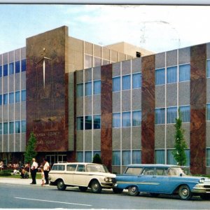 c1960s Waterloo, IA New Black Hawk County Courthouse Chrome Photo Postcard A62