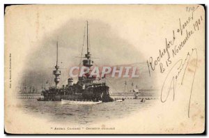 Postcard Old War Admiral Boat Charner Cruiser Breastplate