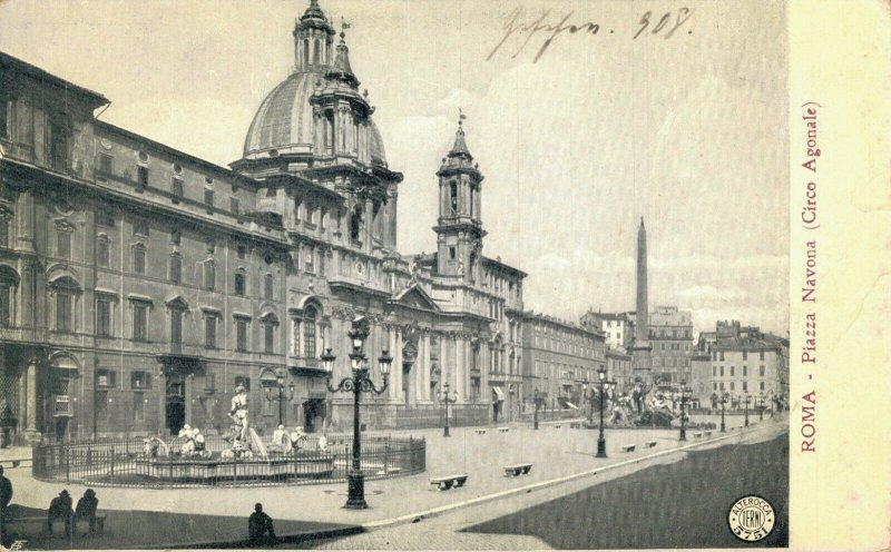 Italy Rome Roma Piazza Navona Circo Agonale Vintage Postcard 07.93