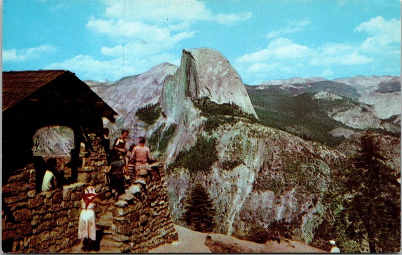 Yosemite National Park California Lookout Glacier Point Valley Rim VTG Postcard 