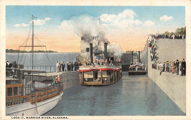 Warrior River Alabama Lock 17 Boats In Canal Vintage Postcard JE229796