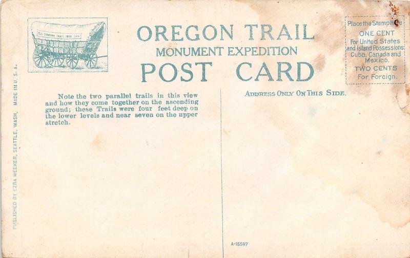 Nebraska~Oregon Trail by 32 Mile Creek Crossing~Bare Trees by Wagon Tracks~c1910