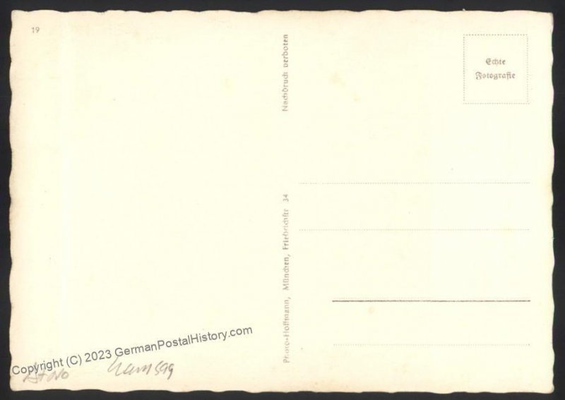 3rd Reich Germany Hitler Photo Hoffmann 19  RPPC 110299
