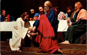 Jesus Washes Feet Disciples Last Supper Black Hills Passion Play Postcard UNP 