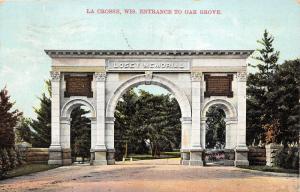 La Crosse Wisconsin~Oak Grove Park Entrance-Losey Memorial Archway~Sign~1909