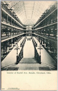 Interior Of Euclid Avenue Arcade Cleveland Ohio Antique Postcard