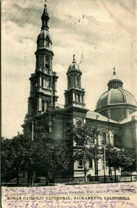 Roman Catholic Cathedral Blessed Sacrament Sacramento CA 1908 DB Postcard