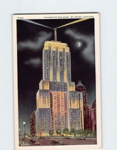 Postcard Palmolive Building, By Night, Chicago, Illinois