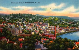 West Virginia Morgantown Birds Eye View 1956