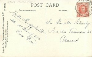 French New Year Comique Postcard 4202 Pierrot kisses Ballerina Agnes Richardson