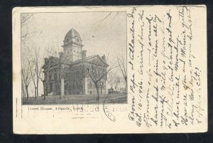 ATLANTIC IOWA DOWNTOWN COURT HOUSE 1906 VINTAGE POSTCARD