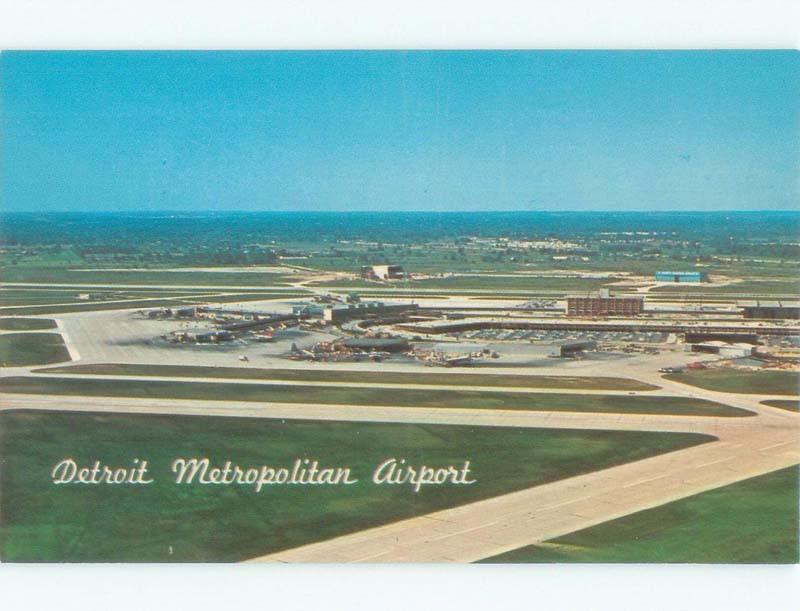 Pre-1980 AIRPORT SCENE Detroit Michigan MI E3604