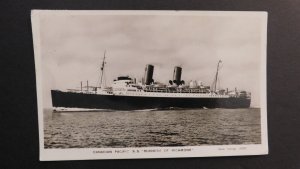 1934 Ship Postcard Cover Quebec Canada to North Burnaly BC SS Duchess Richmond