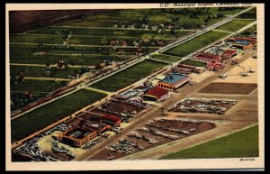 1944 Aerial View Municipal Airport Cleveland OH Postcard