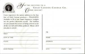 Advertising, Gold Canyon Candle Co Open House Invitation Postcard H72 