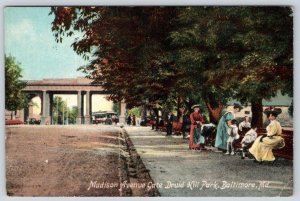 1910's BALTIMORE MARYLAND MD MADISON AVENUE GATE DRUID HILL PARK POSTCSARD