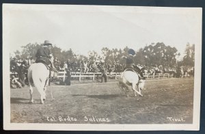 Mint USA Real Picture Postcard Cowboys At California rodeo Salinas