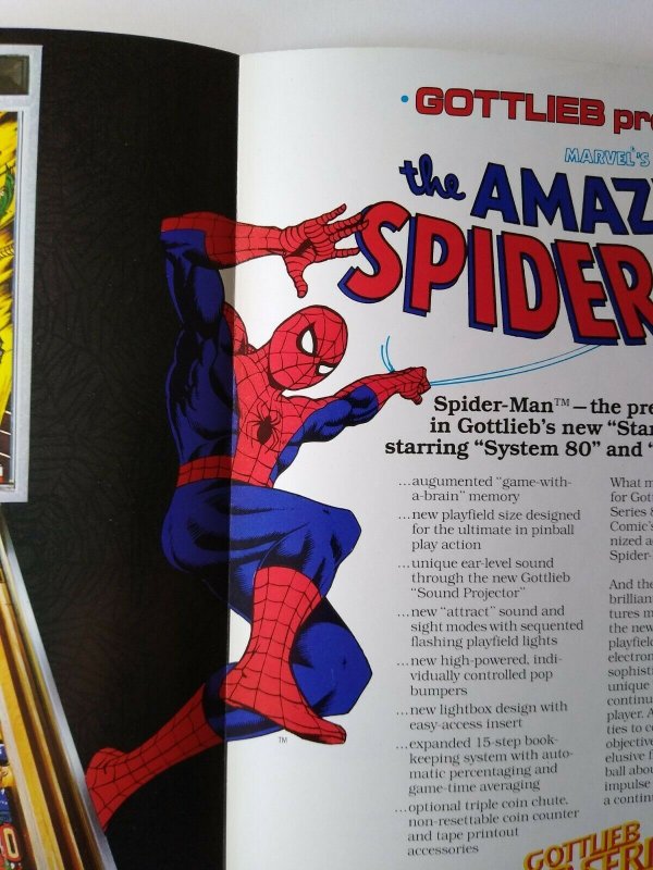 The Amazing Spider-Man Pinball Flyer Original NOS 1980 Gottlieb Marvel Comic  
