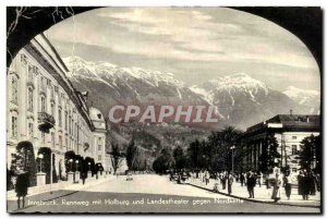 Old Postcard Innsbruck Rennweg mit Hofburg Landestheater und Gegen Nordkette