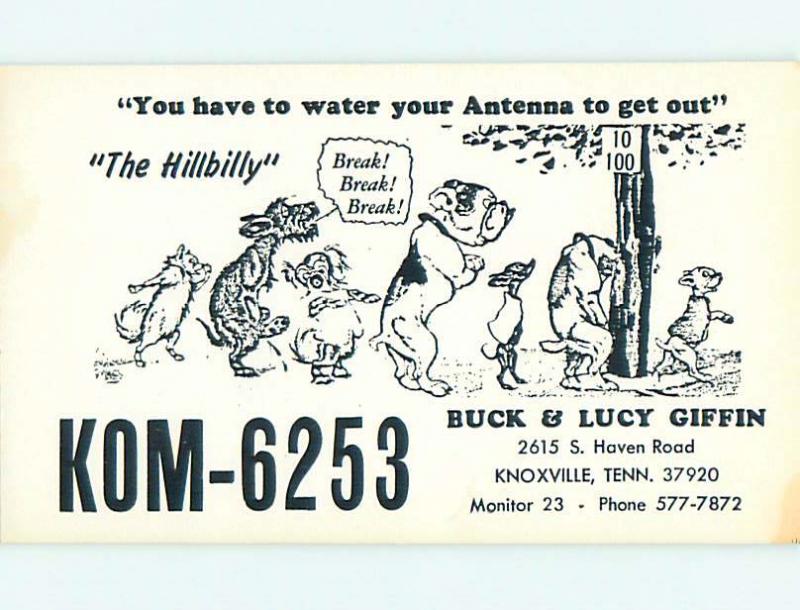 dog - QSL CB HAM RADIO CARD Knoxville Tennessee TN s0202