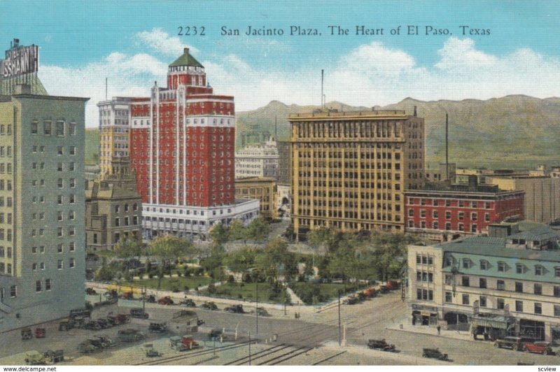 EL PASO, Texas, 1900-10s; San Jacinto Plaza, The Heart of El Paso