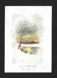 VICTORIAN TRADE CARDS (2) Winter Scene & Windmill