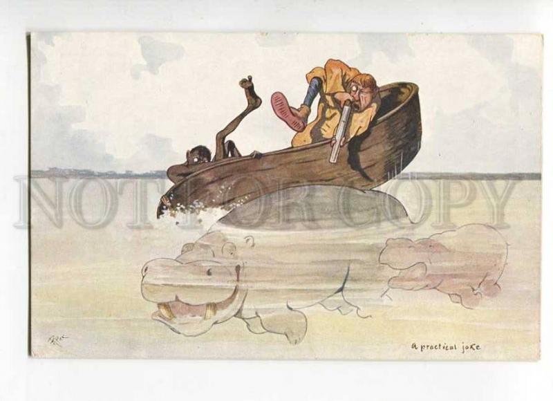 264648 Comic HUNT Hippopotamus HIPPO Black Hunter by PICK old