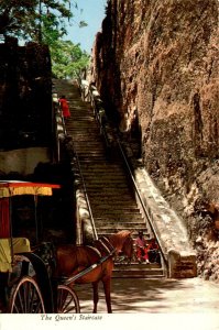 Vintage postcard of The Queen's Staircase in Nassau