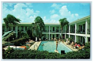 1970 Wells Manor Hotel Swimming Pool Clearwater Beach FL Vintage Postcard