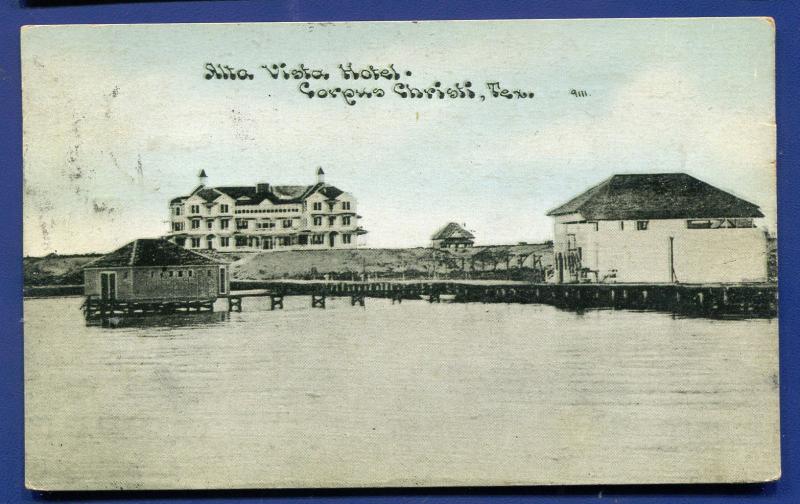 Corpus Christi Texas tx Alta Vista Hotel old postcard