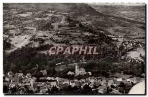 Old Postcard Murol alt Aerial View Generale The Church and the Castle (XIII c...
