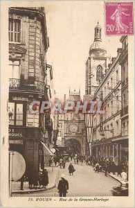 Old Postcard Rouen Rue de la Grosse Horloge