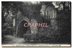 Old Postcard Senlis (Oise) Chateau Henry IV Interior Park