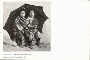 Children Under Umbrella, What Are the Wild Waves Saying UDB Vintage Postcard D09