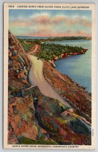 MN Lake Superior from Silver Creek Cliff North Shore Drive Postcard I27