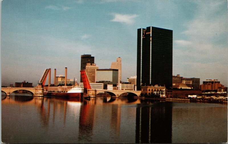 Toledo Ohio OH Gateway To Sea Skyline Bridge Postcard UNP VTG Unused Chrome 