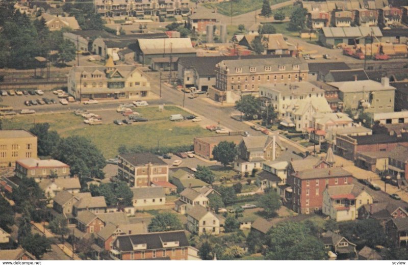 PERKASIE, Pennsylvania, 1940-60s; Aerial View, Between Chestnut & Market Streets