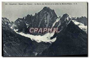 Old Postcard Dauphine Massif du Pelvoux La Barre des Ecrins and the valley of...