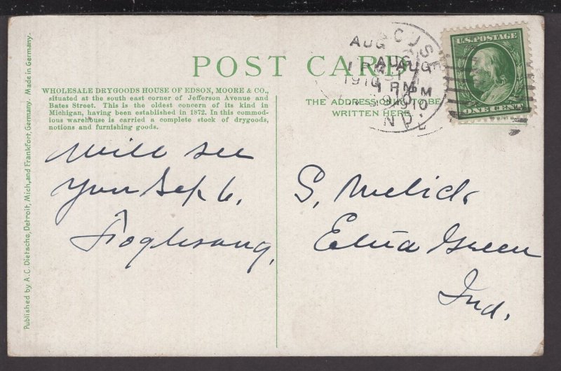 MI Detroit - Wholesale Drygoods House of Edson, Moore & Co pm1910 ~ DB
