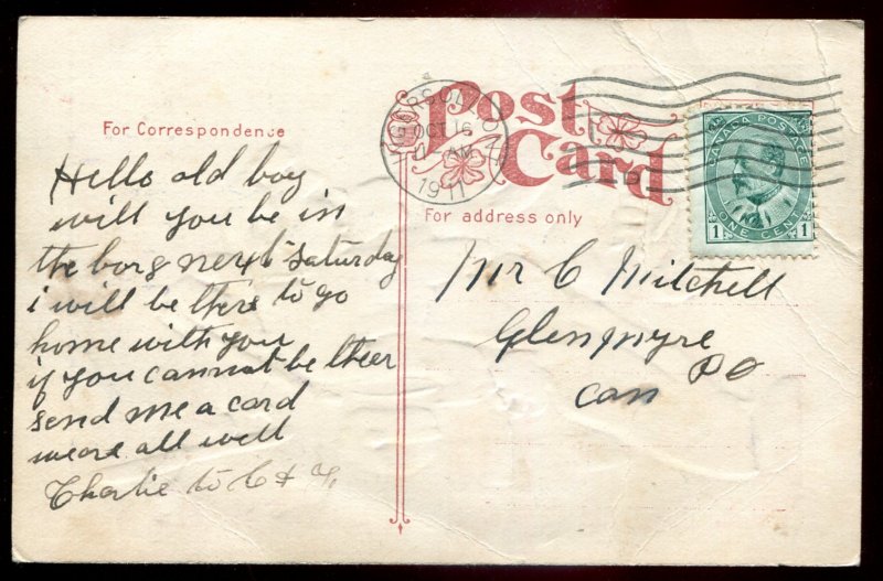 dc1924 - HUMOR Postcard 1911 Embossed Dental Office. Dr. Pullem