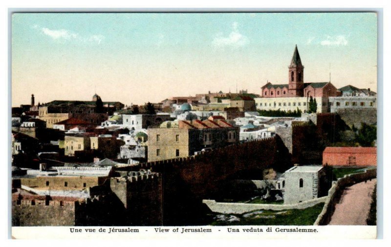 JERUSALEM, Israel ~ Birdseye VIEW of the CITY ~  c1910s  Postcard