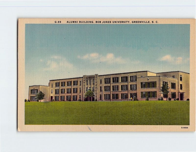 Postcard Alumni Building, Bob Jones University, Greenville, South Carolina