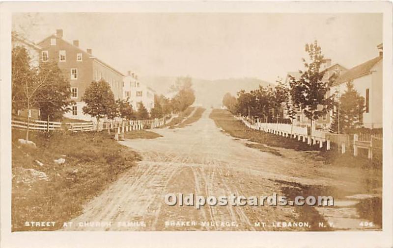 Street at Church Family, Shaker Village, Real Photo Mount Lebanon, NY, USA Un...