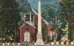 Vintage Postcard 1930's Christ Episcopal Church Erected 1734 Dover Delaware DE