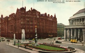 Postcard 1910's Garden of Remembrance St. Peter's Square Manchester England UK