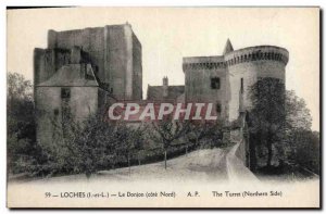 Old Postcard Loches Le Donjon (north side)