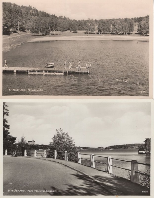 Nynashamn Sweden 2x Real Photo Old Postcard s