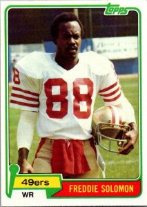 1981 Topps Football Card Freddie Solomon San Francisco 49ers sk60522