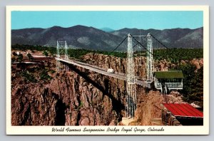 World Famous Suspension Bridge Royal Gorge Colorado White Border Unposted